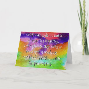 Carte de condoléances pour le décès d'un être cher