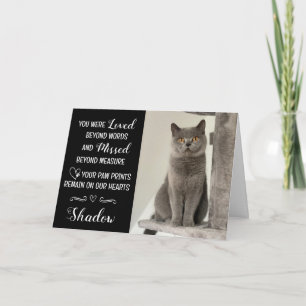 Carte de condoléances pour perte de chat personnal