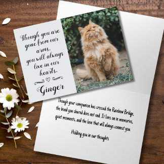 Carte de condoléances pour perte de chat personnal