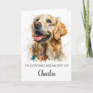 Carte de condoléances pour perte de Golden Retriev