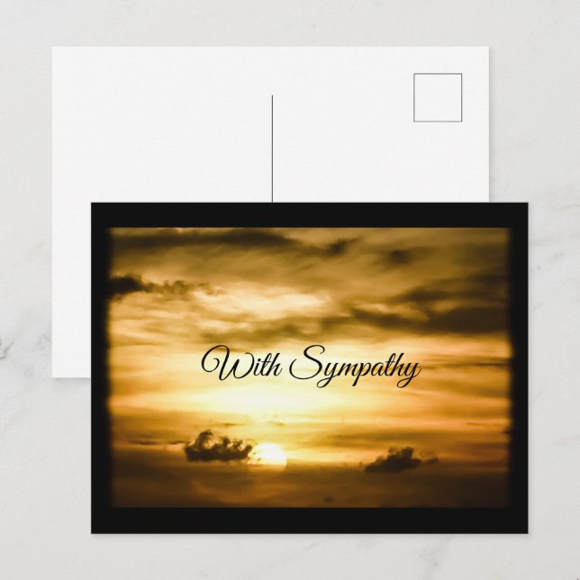 Carte de condoléances pour un coucher de soleil pa (Devant / Derrière)