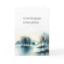 Carte de condoléances "resté dans le cœur"