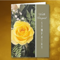 Carte de condoléances rose jaune de profonde sympa