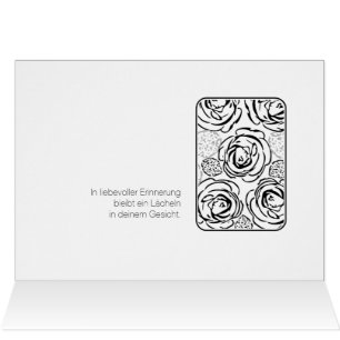 Carte de condoléances rose noire