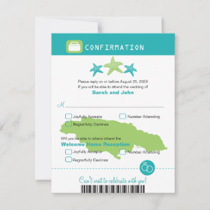 Carte de confirmation de RSVP de mariage en Jamaïq