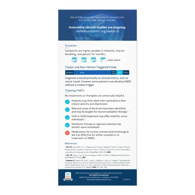 Carte de connaissances, infos MdDS pour les médeci (Dos)