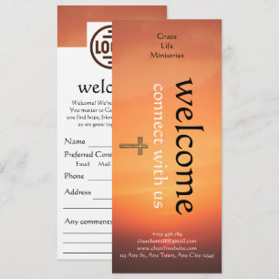 Carte de connexion de l'église au coucher de solei