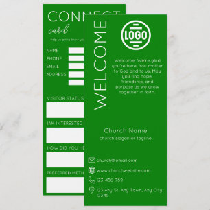 Carte de connexion de l'église verte minimaliste