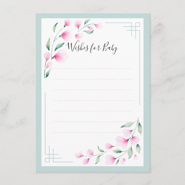 Carte de conseil Airy Pink Green Mint Aquarelle (Devant)