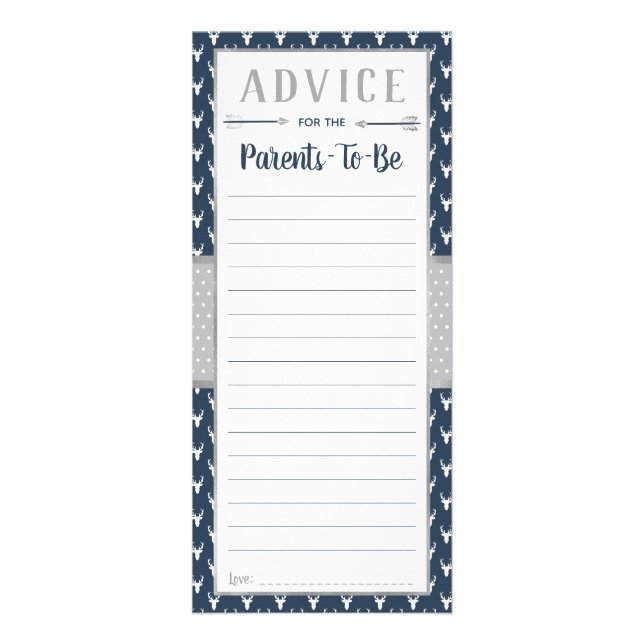 Carte de conseil aux cerfs de bois, Baby shower, M (Devant)