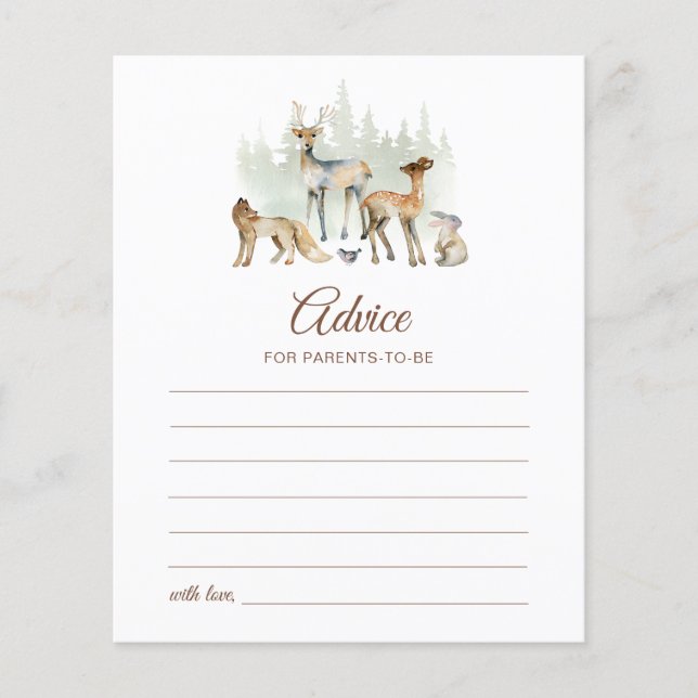 Carte de conseil aux parents d'animaux de bois (Devant)