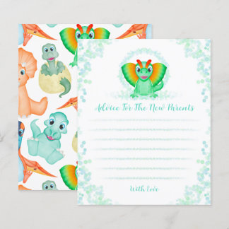 Carte de conseil aux parents de Baby shower de din