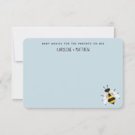 Carte de conseil Baby shower Blue Rustic Mama to B