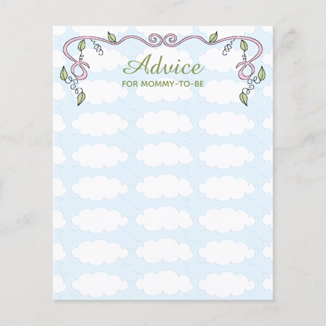 Carte de conseil baby shower "Castle in the Sky/Pi (Devant)