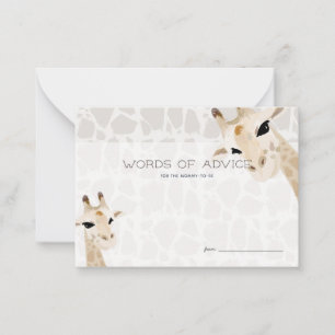 Carte de conseil Baby shower d'aquarelle Giraffe