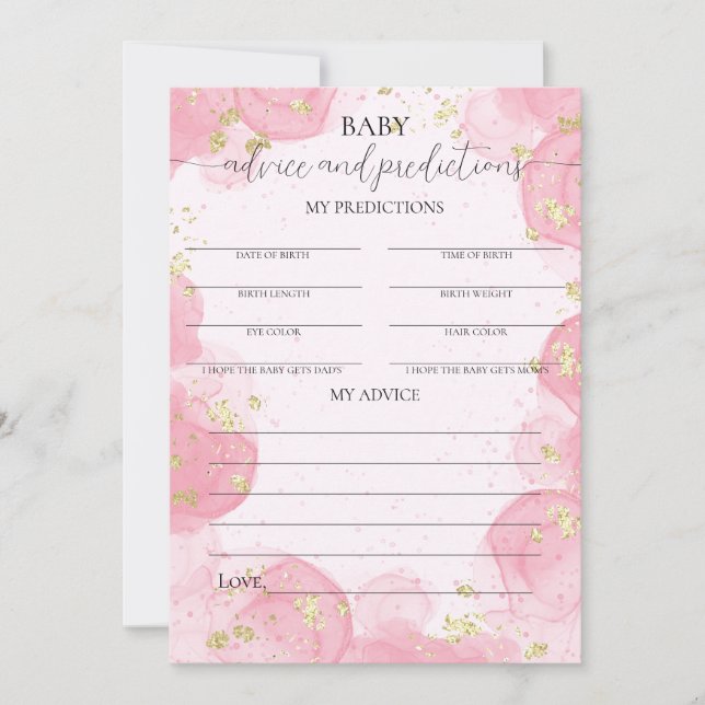 Carte de conseil Baby shower de Parties scintillan (Devant)