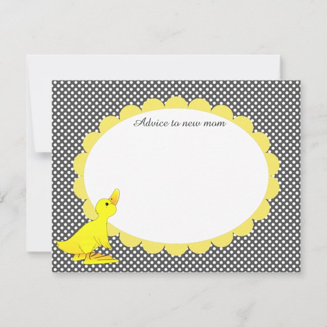 Carte de conseil Baby shower Jaune Cute (Devant)