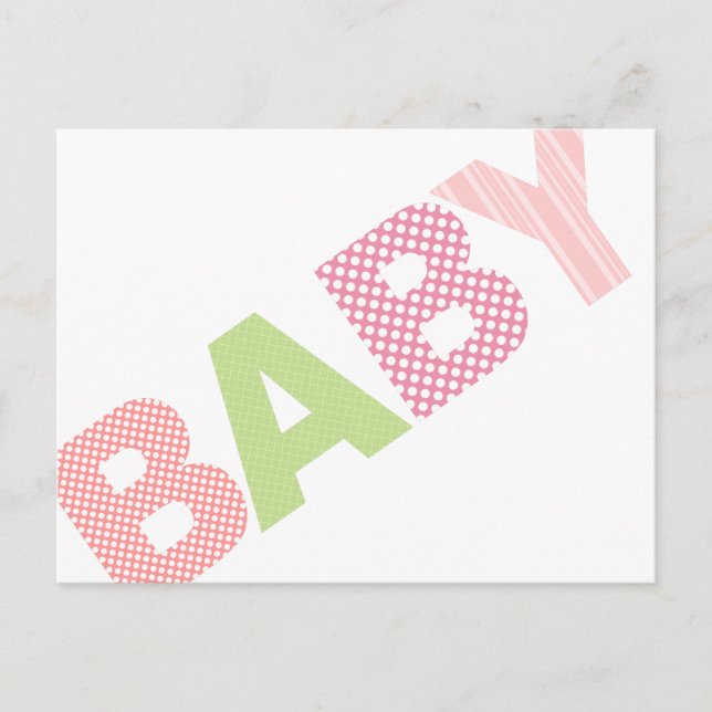Carte de conseil Baby shower moderne Bold en rose (Devant)