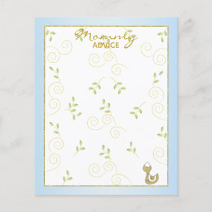 Carte de conseil baby shower "Oiseaux bleus dorés"