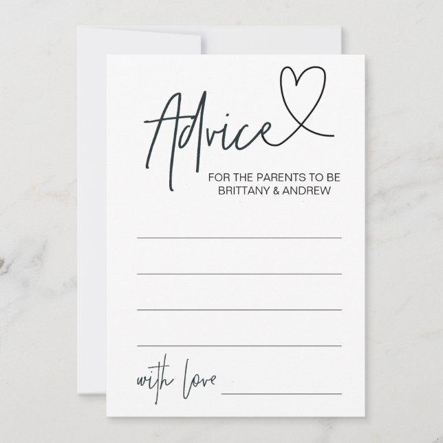 Carte de conseil baby shower personnalisée (Devant)