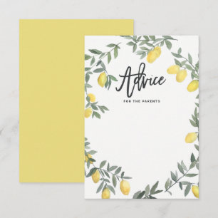 Carte de conseil Boho Watercolor Lemon Wreath