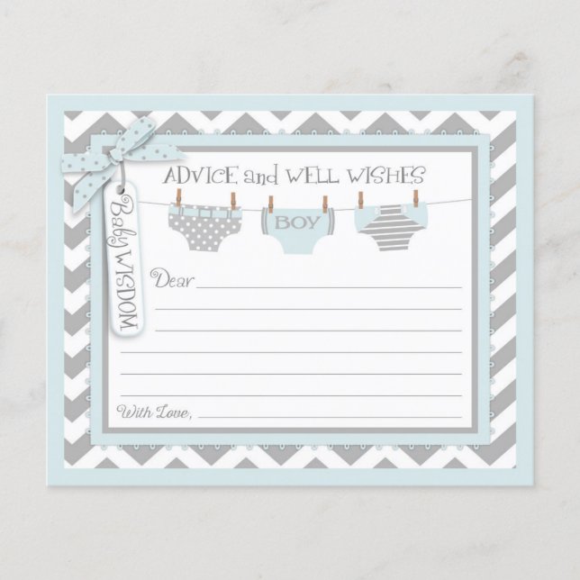 Carte de conseil Chevron Boy Diapers (Devant)