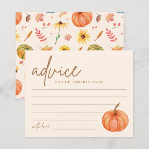 Carte de conseil Citrouille Boho Fall Baby shower