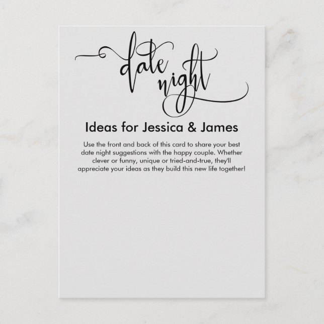 Carte de conseil Date Night Ideas Light Grey (Devant)