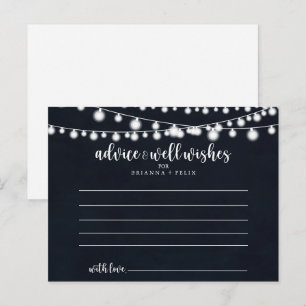 Carte de conseil du Mariage Rustic String Lights