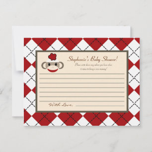 Carte de conseil écrite Jacquard de singe rouge So