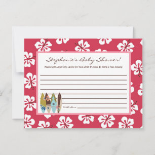 Carte de conseil écrite Pink Hawaiian Luau Tropica