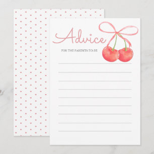 Carte de conseil en Baby shower cerise et rose