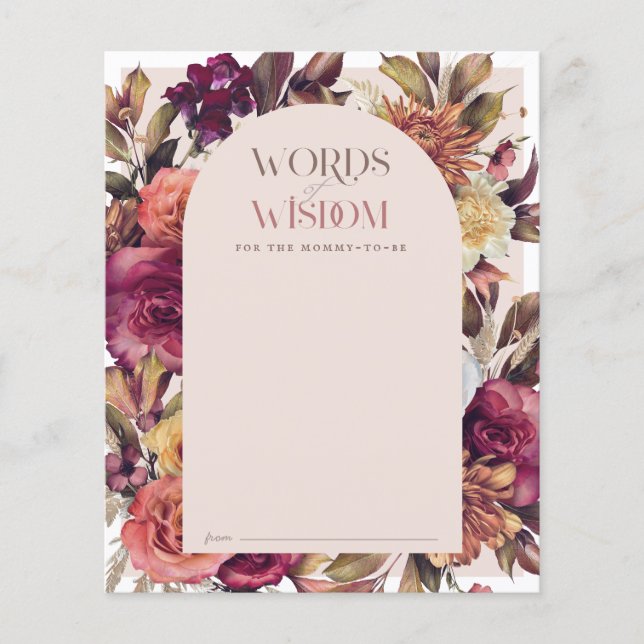 Carte de conseil en Baby shower rose Arch Wreath A (Devant)