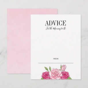 Carte de conseil en Baby shower Rose Pink Watercol