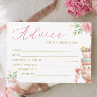 Carte de conseil en Fête des mariées Tea Party