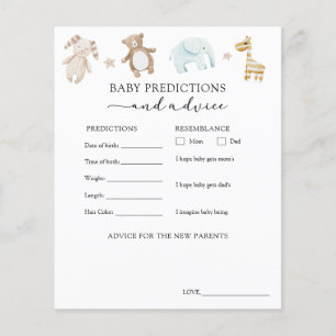 Carte de conseil et de prédictions pour bébés