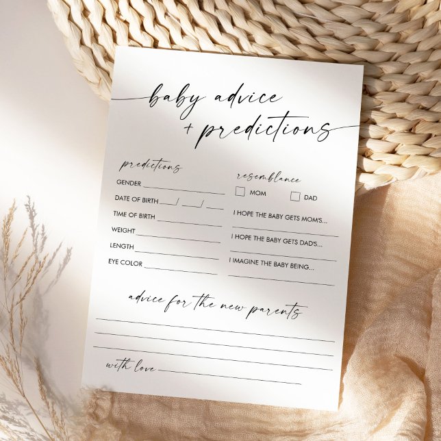 Carte de conseil et de prévision de Baby shower KA (Créateur téléchargé)