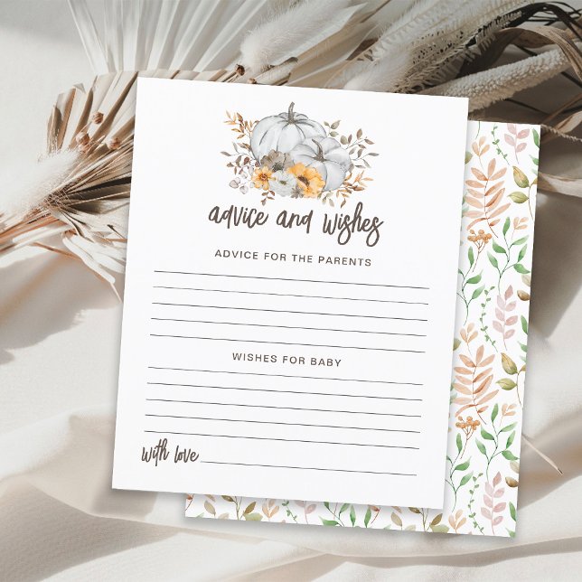 Carte de conseil et de souhaits Citrouille d'autom (Créateur téléchargé)