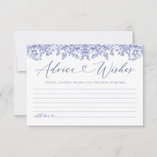 Carte de conseil et de souhaits vintage Blue Flora