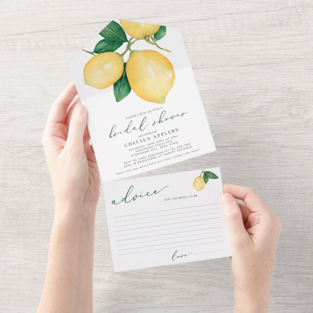Carte de conseil Fête des mariées citrons Éteins I (Déchirure)