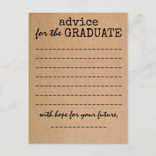 Carte de conseil Kraft Graduation (Devant)