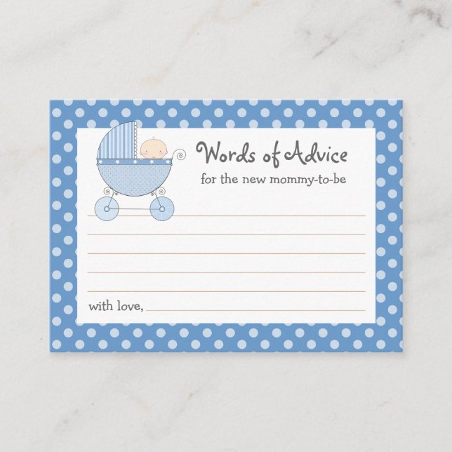 Carte de conseil maman transport Baby shower | Ros (Devant)