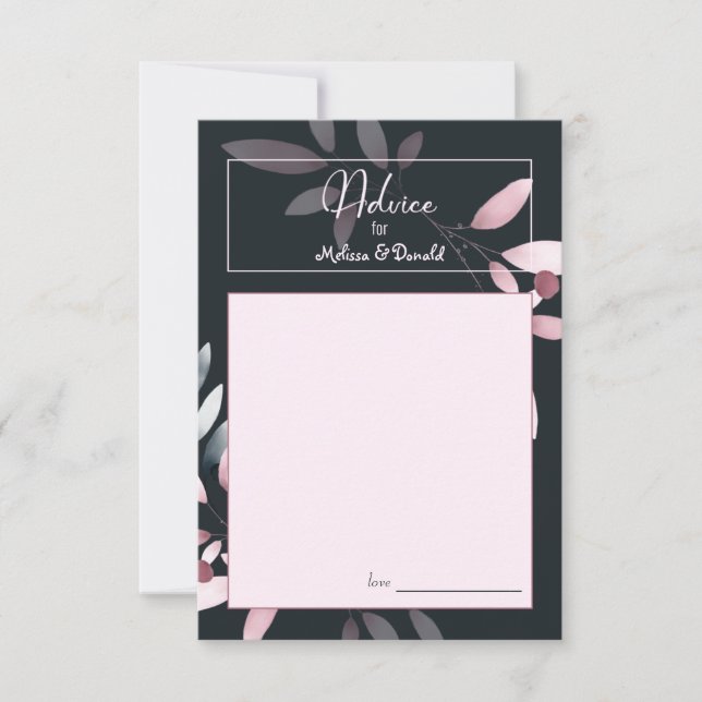 Carte de conseil Mariage couleur couleur rose mari (Devant)