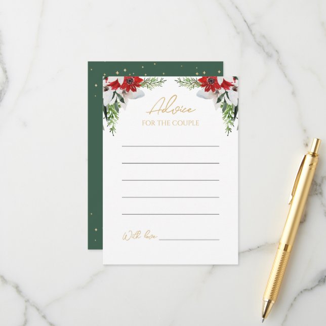 Carte de conseil Mariage de Noël classique simple (Devant/Arrière en situation)
