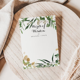 Carte de conseil Mariage des mots de sagesse Tropi