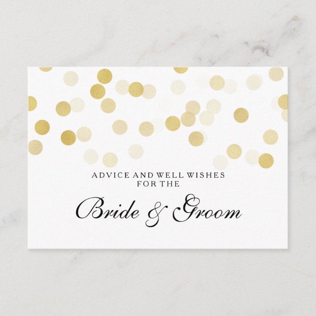 Carte de conseil mariage Faux Gold Foil Parties sc (Devant)