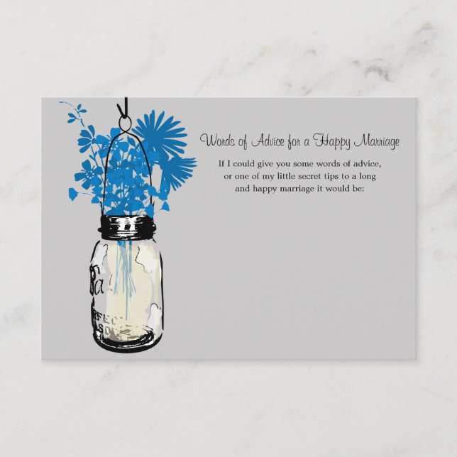 Carte de conseil mariage - Mason Jar (Devant)