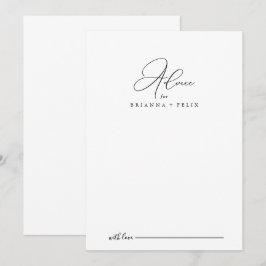 Carte de conseil Mariage minimaliste chic classiqu