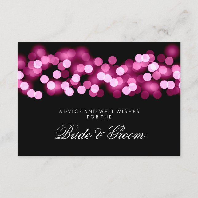 Carte de conseil mariage Pink Hollywood Glam (Devant)