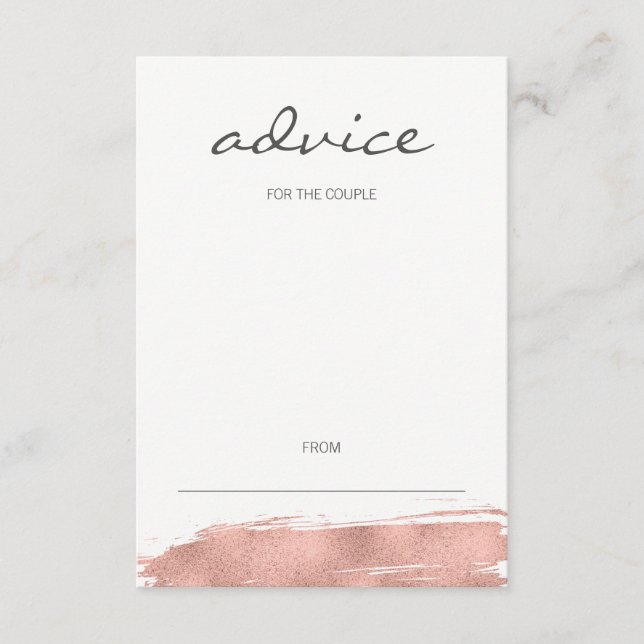 Carte de conseil Mariage pour Rose moderne Gold (Devant)